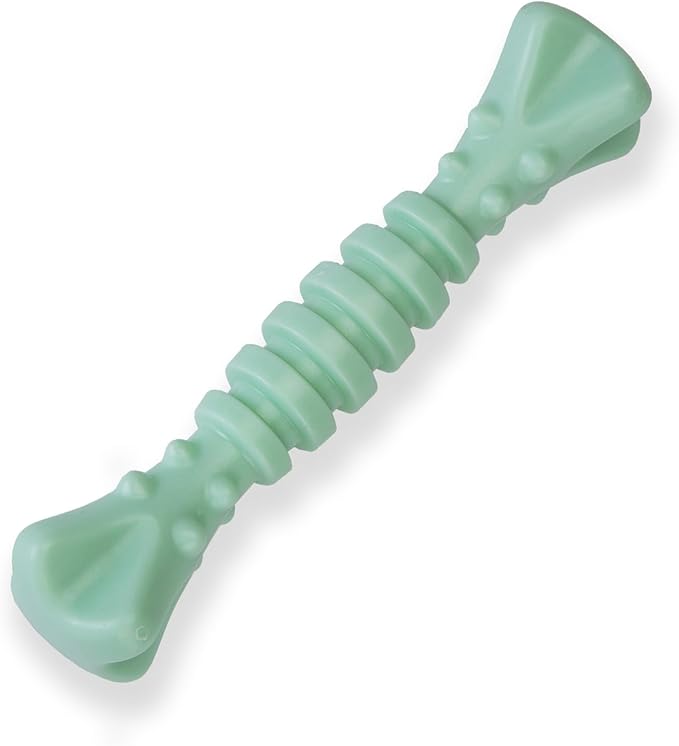 7-1/2" Dog Chew Toys - Thermoplastic Rubber Dog Chew Spiral Bone with Hami Melon Flavor, for Medium Large Dogs (Hami Melon)