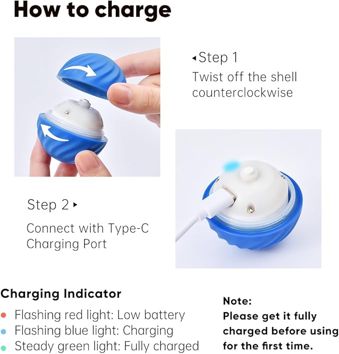 1Pcs Durable Treat Dispensing Dog Toys to Keep Them Busy,Interactive Dog Toys,Fruity Plush Covers,Dog Treat Ball,Motion Activated Moving Dog Toy for Small/Medium Dogs,USB Rechargeable,Orange