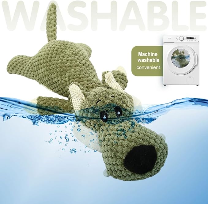 Dog Plush Toys for Aggressive Chewers, 2025 New Interactive Dog Toys for Heavy Chewers Durable Chew Toys Dog Plush Toy, Upgrade Dog Toys Indestructible Dog Puppy Squeaky Chew Toys (Grey)