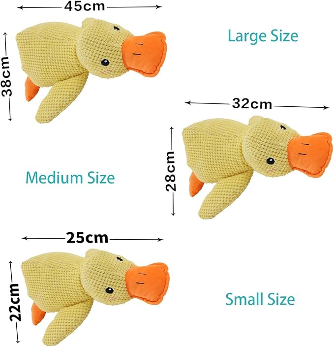 Quack-Quack Duck Dog Toy,Durable Plush Chew Toy with Sounds,Stuffed Plush Calming Duck Dog Toy for Indoor Puppies and Senior Pups (Green, Large)