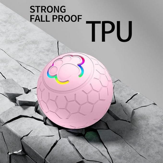 Interactive Dog Toys Dog Ball,Auto Bouncing Rotating Ball, Moving Pet Toys for Small Dogs 20 lbs (Size Small - 2.2-inch Diameter) Fun Gift for Boredom,USB Rechargeable(Pink)