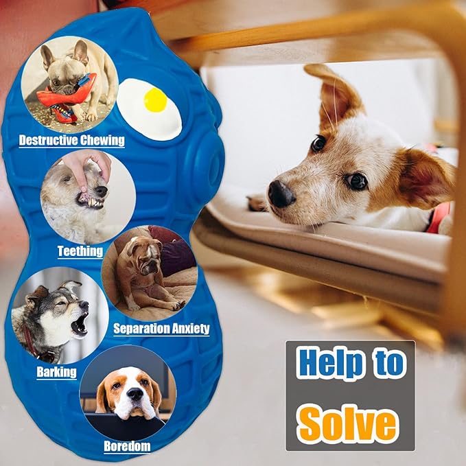 Squeaky Dog Toys for Small Dogs, Latex Dog Toys Squeaky, Puppy Squeaky Toys, Peanut Small Dog Squeaky Toys for Small Dog 3pcs - Mini,Small Breeds