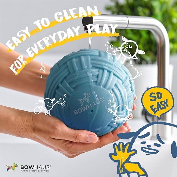 CAPHAUS Knitted Texture Wobble Giggle Ball, 5.5 Inch Durable Dog Exercise Toys, Non-Toxic Indestructible PVC Giggle Ball, Interactive Fun Squeaky Chew Toy for Indoor Outdoor Play