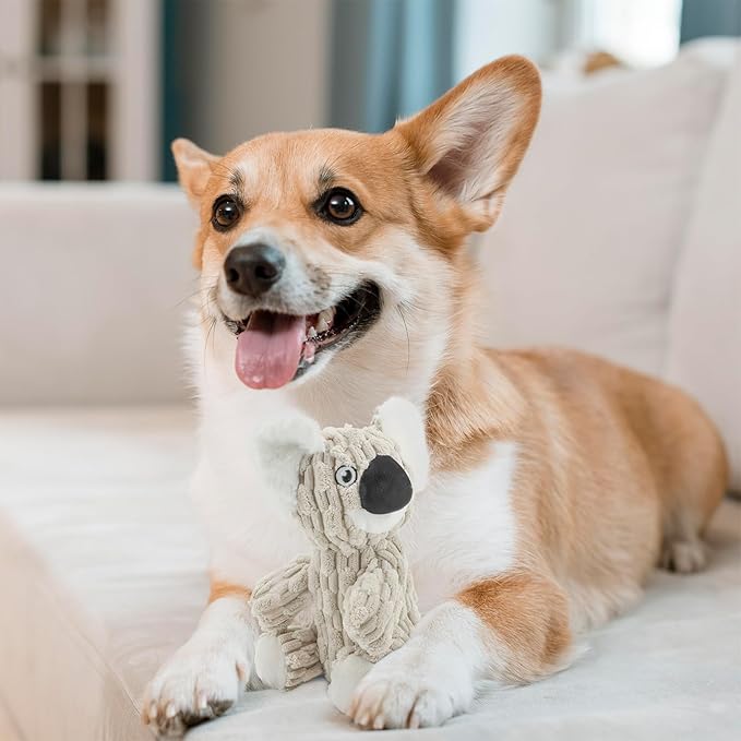 HDSMNGY Squeaky DogToys for Aggressive Chewers,Indestructible Dog Squeaky Toys with Crinkle Paper, Durable Teething Chew Toys for Medium and Large Breed