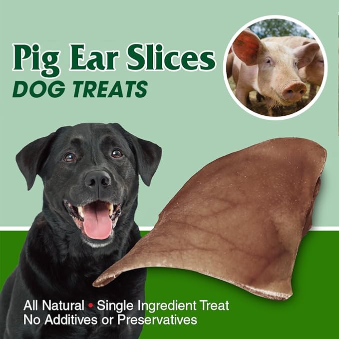 Best Pet Supplies GigaBite Roasted Pig Ears for Dogs - Natural Dog Chews, Roasted Pigs Ears, Half-Cut, Safe for Puppies and Aggressive Chewers, Cleans Teeth and Gums - Pack of 28