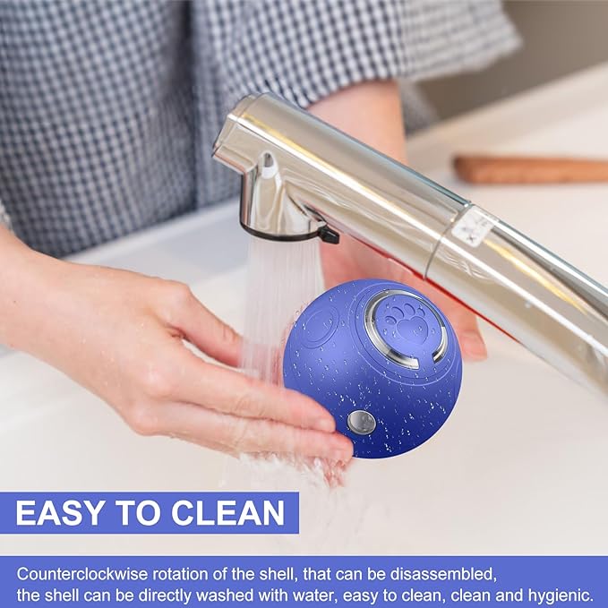 Interactive Dog Ball Toys, Automatic Moving Motorized Rolling Dog Balls, Automatic Bouncing Pet Toy Balls, USB Rechargeable Sporty Rolling Toys, Play Balls for Dogs to Play with(Blue)