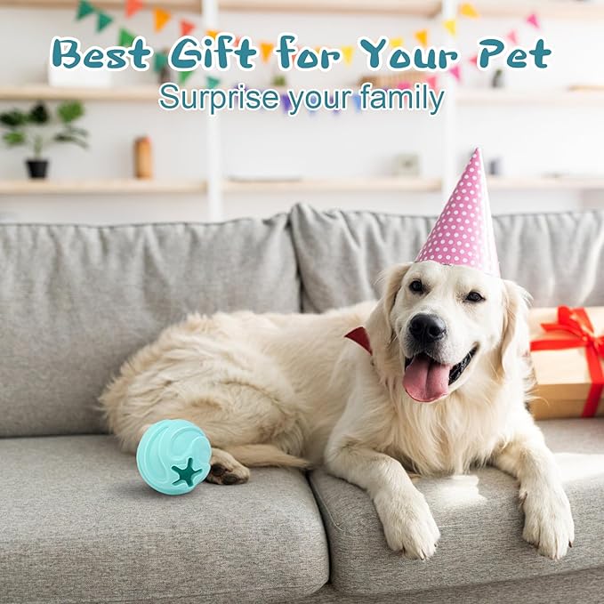 Interactive Dog Ball Treat Dispensing Dog Toys, Dog Puzzle Toys for Boredom to Keep Them Busy, Perfect for Fetch/Chewing/Training Treat Dispenser Toy for Medium/Large Dogs