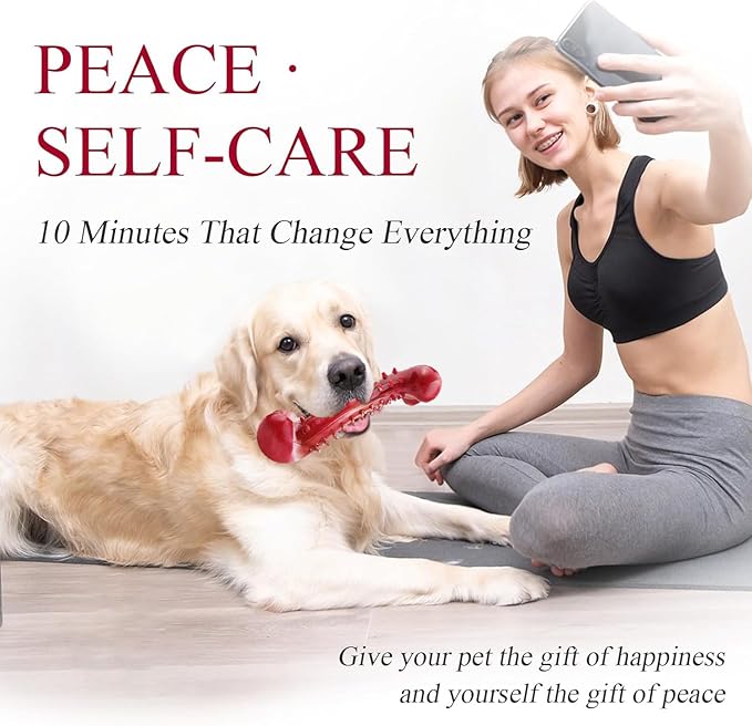 LosFong Tough Bone Dog Chew Toys for Aggressive Chewers, Bacon Flavor Indestructible Dog Toy for Medium & Large Breeds, Durable Chew Toys to Keep Them Busy, Reduce Boredom, Teeth Cleaning