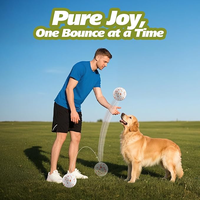 E-TPU Dog Balls 3 Pack - Interactive Tennis Balls Alternative for Aggressive Chewers, Indestructible Chew Toys for Puppy Teething, Keep Dogs Busy, Suit for Large Medium Small Breed