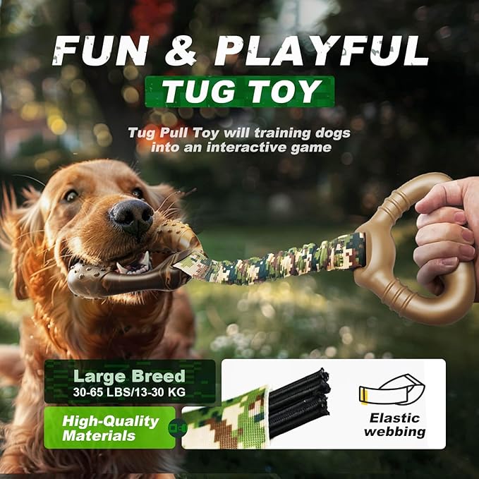 Tug-of-War Dog Toy for Large Breeds – Heavy Duty Dog Tug Toy for Aggressive Chewers, Elastic Bungee Rope Chew Toy for Interactive Play and Training