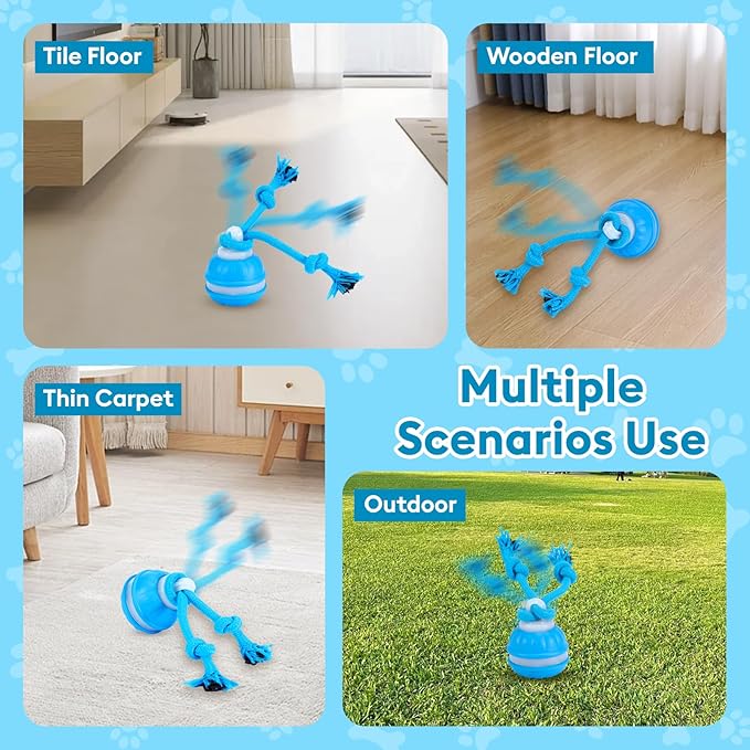 Interactive Dog Toy with Automatic Motion-Activated Squeaky Sound & Stimulation, Durable Puppy Chew Toys for Small/Medium Dogs – Training Treat Ball for Boredom, Anxiety Relief, and Teething Puppies