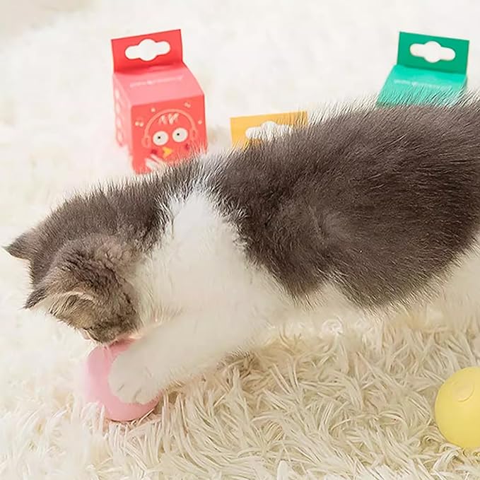 Cat Toy Balls with Sound, Chirping Cat Toys with Catnip, 3 Pcs EVA Rolling Toy Balls, Interactive Kitten Toys for Indoor Cats(Bird+Frog+Crickets, EVA)