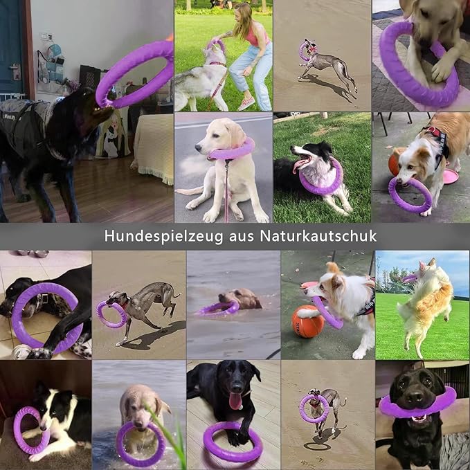 Dog Indestructible Durable Floating Flying Disc Dog Ring Chew Toys for Pool Swimming,Throwing,Catching,Grabbing Pitch Toss Outdoor Playing,Chewers