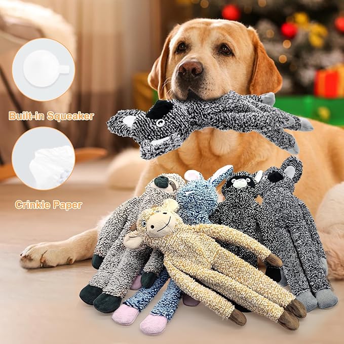 Koala No Stuffing Dog Toys for Large Dogs, Squeaky Crinkle Interactive Dog Animals Toys, Plush Teething Toys to Keep Them Busy, Cute Funny Dogs Gifts for Small Medium Large Breed