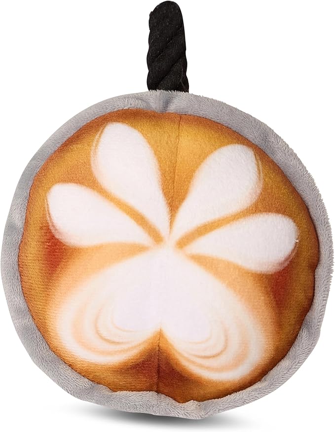 Kenneth Cole Plush Dog Toys - Pizza, Hot Dog & Coffee Cup - Stylish, Durable Squeaky Toys for Small & Medium Dogs