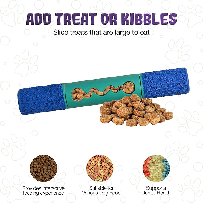 Indestructible Dog Chew Toy – Tough Rubber Stick for Aggressive Chewers, Safe & Treat-Fillable, Teething Toy for Large Breed & Puppies