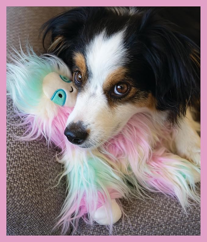 Flourish Pets 3 in 1 Multi-Layer Chew Toy for Active Dogs | Non-Toxic BPA Free Double Stitched Soft Fabric Exterior Dog Toys | Long-Lasting Dog Plush Toys - Small Yeti/Sloth 3.5"