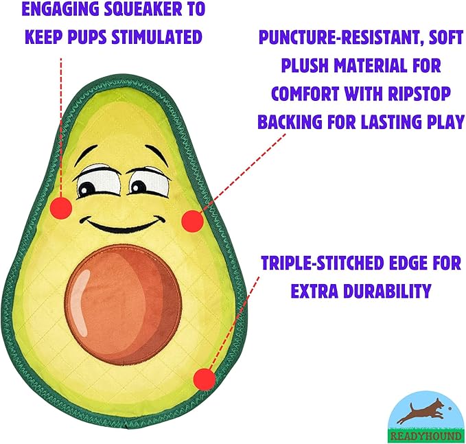Majors - Extra Large and Durable Avocado Squeaky Dog Toy for Aggressive Chewers, Specially Designed for Big Fun for Big Dogs, Toys for Puppies, Medium, Large, and XL Breeds