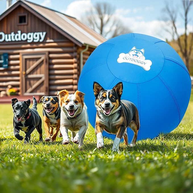 Herding Ball for Dogs 18 Inch - Dual-Layer Heavy Duty Herding Ball for Australian Shepherds, Border Collies & Corgis | Outdoor Herding Toy for Small/Medium Dogs - Backyard Chasing and Training - Blue
