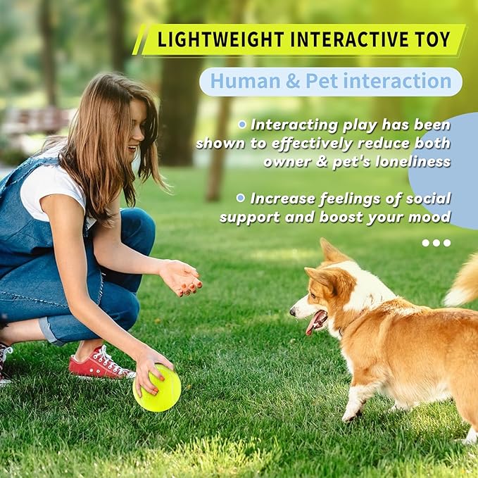 susu & wuwu Large Tennis Ball for Dogs 4 Inch Big Tennis Ball for Dog,Outdoor Play Toy for Small, Medium,Large Dogs Pet Birthday Gift (2 Pack)