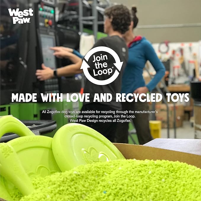 West Paw Zogoflex Zisc Dog Flying Disc, High Flying Aerodynamic Disc for Dogs Puppy – Lightweight, Floatable Disc for Fetch, Tug of War, Catch, Play – Doubles as Food/Water Bowl, Large 8.5", Aqua Blue