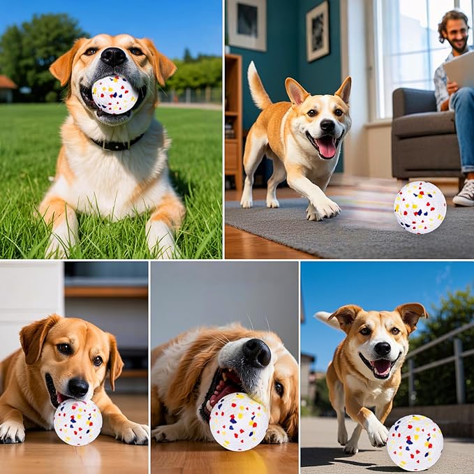BABORUI Dog Balls, Durable Floating Dog Toy Balls for Aggressive Chewers, Indestructible Fetch Ball for Large Medium Small Dogs, Interactive Bouncy Tennis Ball for Water Play & Teeth Cleaning