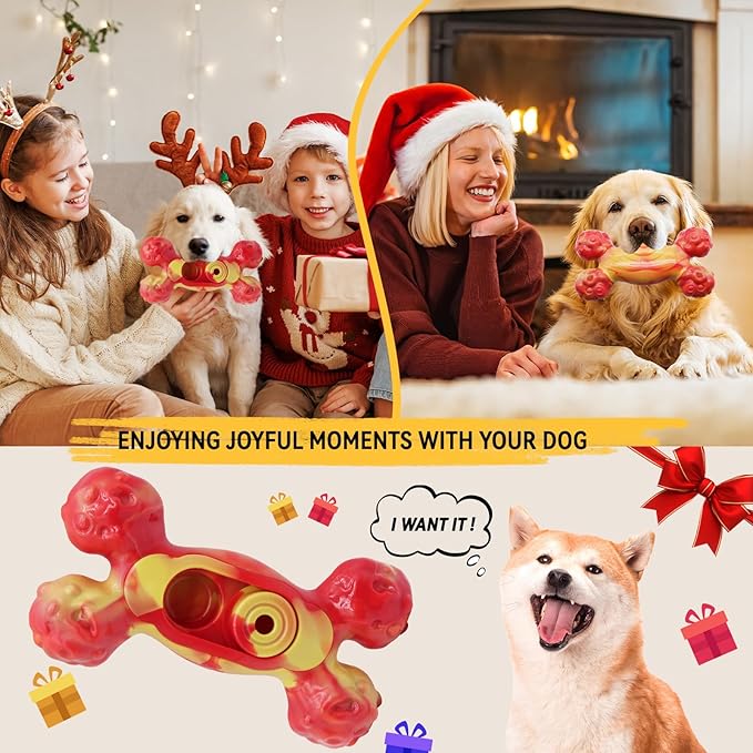 Dog Chew Toys for Aggressive Chewers, 1 Pack Indestructible Dog Toy for for Medium/Large Breed, Nylon Dog Toys to Keep Them Busy,Bacon Flavor (Orange)