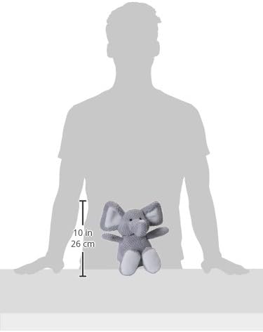 goDog Checkers Elephant Squeaky Plush Dog Toy, Chew Guard Technology - Gray, Large