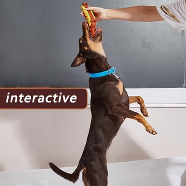 Dog Latex Squeaky Toys for Small/Medium/Large Breed,2 Pack Hot Dog Soft Rubber Fetch Interactive Funny Toys for Pet Puppy