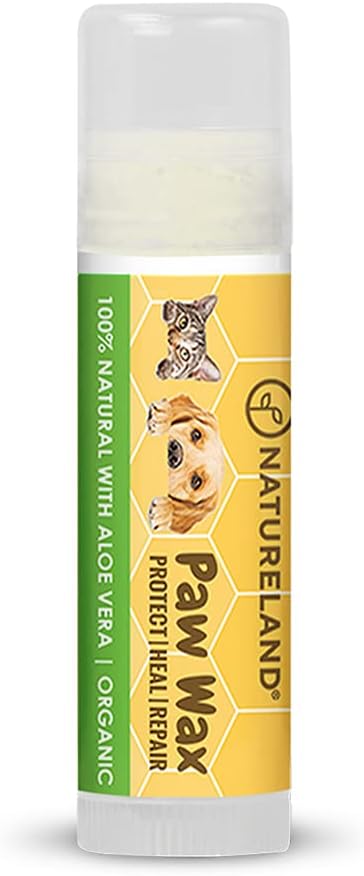 [8 OZ/0.18 OZ/0.36 OZ] Natureland Organic Paw Wax for Dogs and Cats, Natural Outdoor Protection to Heal, Repair, and Protect Dry, Chapped, or Rough Pads, Helps Protects Paws on Snow, Sand, or Dirt