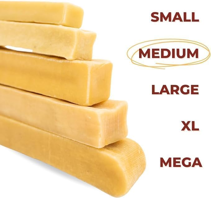 Bully Bunches Premium Fruit-Flavored Himalayan Yak Chew for Dogs - 100g, All-Natural, Long-Lasting, Authentic Yak Milk, Healthy Dental Chew, High-Protein (Medium Strawberry - 3Pk, Strawberry)