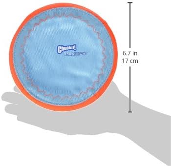 Chuckit! Paraflight Flying Disc Dog Toy - Water Floating Flyer - Durable Nylon Construction with Soft Rubber Edges - for Small and Medium Dogs - Size Small - 6.75" L x 6.75" W - Pack of 2