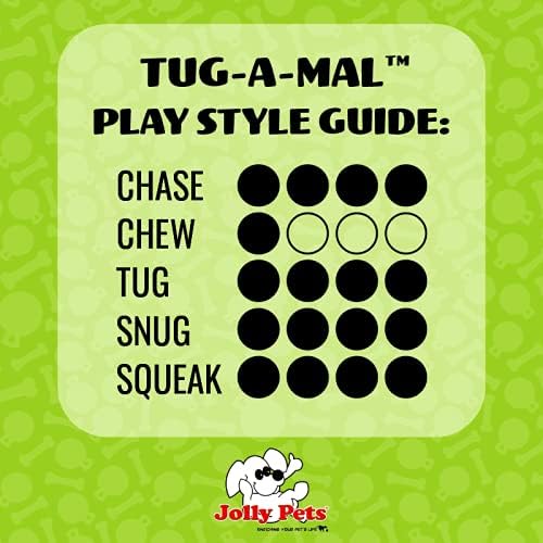 Jolly Pets Jolly Tug-a-Mal Turtle Tug/Squeak Toy, Medium (JTA73)