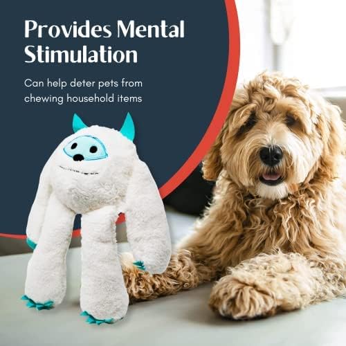 Flourish Pets 3 in 1 Multi-Layer Chew Toy for Active Dogs | Non-Toxic BPA Free Double Stitched Soft Fabric Exterior Dog Toys | Long-Lasting Dog Plush Toys - Small Yeti/Sloth 3.5"