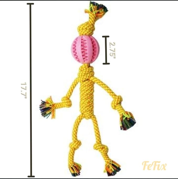 FeFix Dog Toys for Aggressive Chewers Tough Rope Chew Toys for Large and Medium Dog 17.7 inches Cotton Rope for Large Breed Dog Tug of War Dog Toy Teeth Cleaning