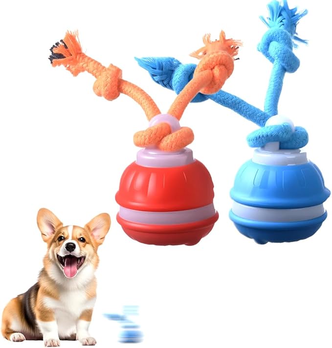 Interactive Dog Toys, Smart Touch-Activated Automatic Rolling Ball, USB Rechargeable Bouncing Dog Ball, Suitable for Cats and Small to Medium-Sized Puppies (Blue+Orange)