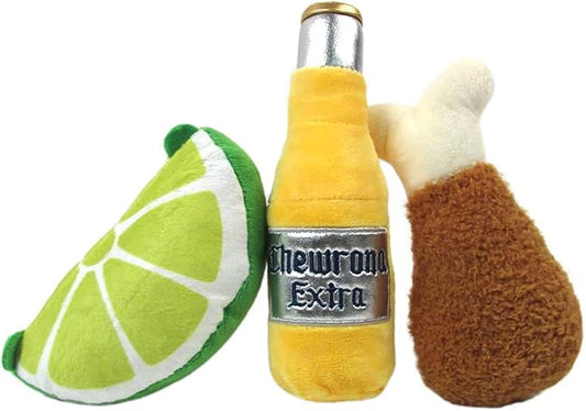 TONBO Cute Sports Plush Dog Toys (Happy Hour Combo)