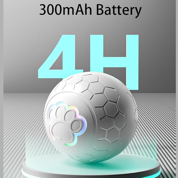 Smart Interactive Dog Toys Ball, Auto Bouncing Rotating Ball, Moving Pet Toys for Small Dogs Under 20 lbs - 2.2 Inch Puppy Toy for Indoor/Outdoor Play, USB Rechargeable, Fun Gift for Boredom, Gray