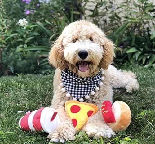 TONBO Game Time Combo - Crinkle Plush Cute Dog Toys, Pizza, Hot Dog, Soda (Game Time Combo)