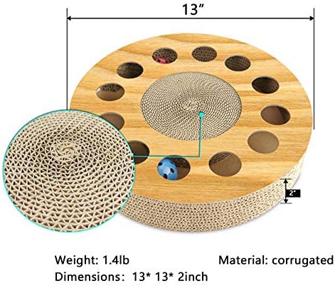 Cat Toy with Sturdy Scratching Pads and 2 Jingly Balls for All Ages of Cats