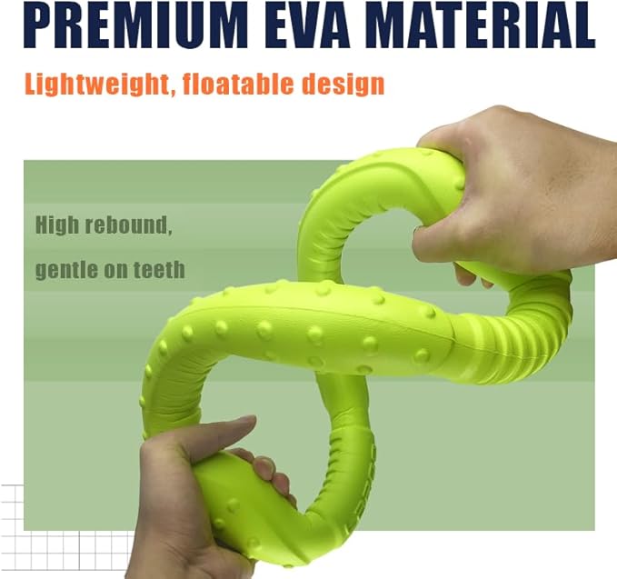 LaRoo Floatable Dog Frisbee, Fetch Toy & Ring Tug Toy - Teething Relief, Catch, Water Fun, Pet Training Outdoor Durable Chew Toys for Small Medium Dogs (Orange)