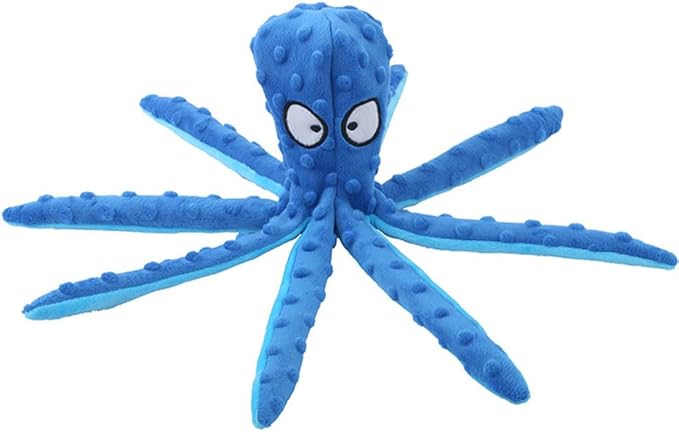 OUANGANC Octopus Dog Squeaky Toy No Stuffing Crinkle Paper in Legs for Small, Medium, and Large Breeds, Durable Puppy Chew Toys for Aggressive Chewers