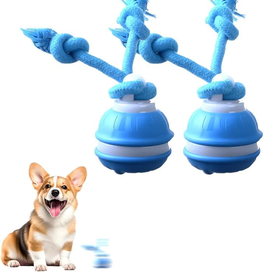 Interactive Dog Toys, Smart Touch-Activated Automatic Rolling Ball, USB Rechargeable Bouncing Dog Ball, Suitable for Cats and Small to Medium-Sized Puppies (Blue 2pcs)