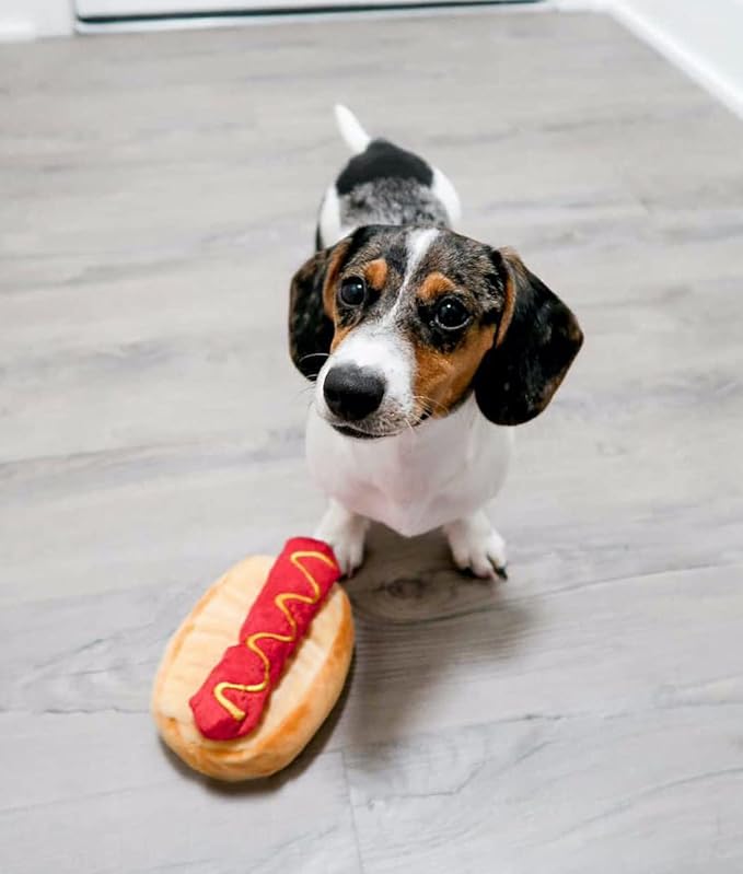 TONBO Game Time Combo - Crinkle Plush Cute Dog Toys, Pizza, Hot Dog, Soda (Game Time Combo)