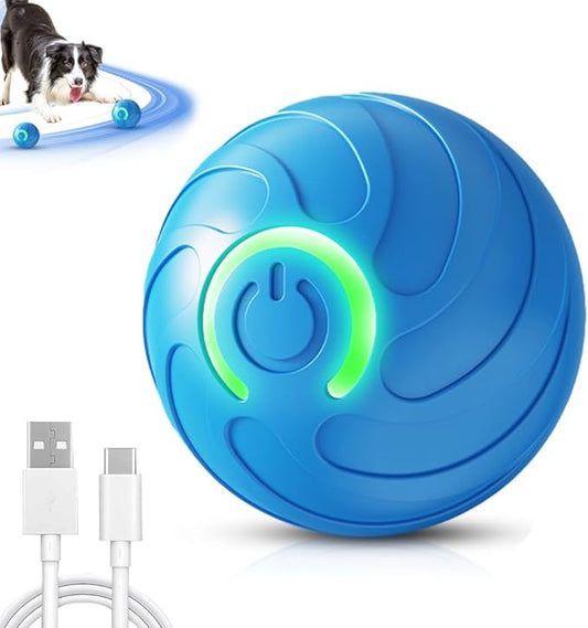 2025 New Interactive Dog Ball Toys, Vibrating Dog Ball, Moving Dogs Balls, Automatic Rolling Balls Toys, USB Rechargeable for Small Medium Dogs (Blue)