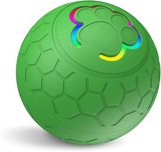 Interactive Dog Toys Balls, Dog Ball for Puppy Small Dogs Cats, Robust self-Rolling Ball, Tough Motion Activated Automatic Moving Dog Balls Toys Indoor Outdoor, Green
