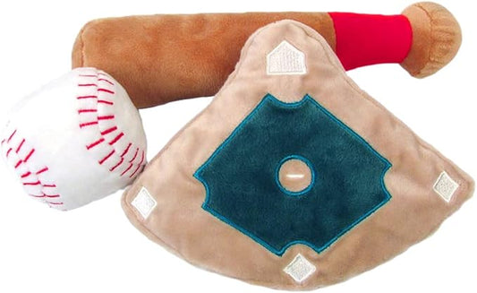 TONBO Cute Plush Dog Toys (Ball Park Combo)
