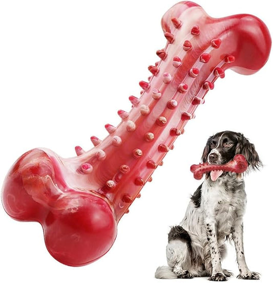 LosFong Tough Bone Dog Chew Toys for Aggressive Chewers, Bacon Flavor Indestructible Dog Toy for Medium & Large Breeds, Durable Chew Toys to Keep Them Busy, Reduce Boredom, Teeth Cleaning