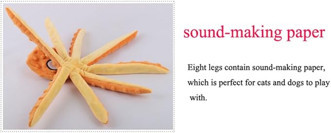 OUANGANC Octopus Dog Squeaky Toy No Stuffing Crinkle Paper in Legs for Small, Medium, and Large Breeds, Durable Puppy Chew Toys for Aggressive Chewers