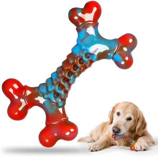 Tough Dog Toys for Aggressive Chewers, Indestructible Dog Chewers for Medium Large Breeds, Dogs Chew Toys Bone, Dogs Toys to Keep Them Busy, Boredom Toy for Large Breed, Bacon Flavor